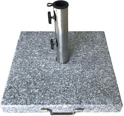Bază pătrată pentru umbrelă, granit inox #304, 40kg, 45x45 H.7 5/37cm, granit metal Technostone-Technomarble E932