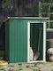 Metallic Garden Shed Galvanized Green L1.63xW0.89xH1.82m
