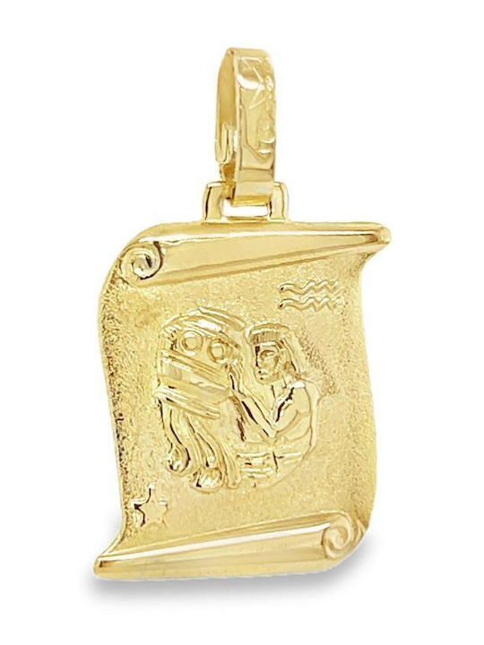 Xryseio Aquarius Zodiac Sign Charm in 14K Gold