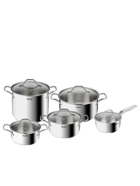 Tefal Intuition Σετ Κατσαρόλες από Ανοξείδωτο Ατσάλι 10τμχ