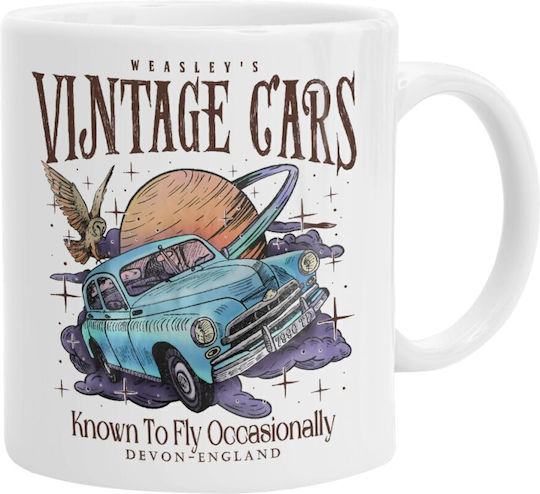 Koupakoupa Wizard Flying Car Mug Ceramic White 330ml