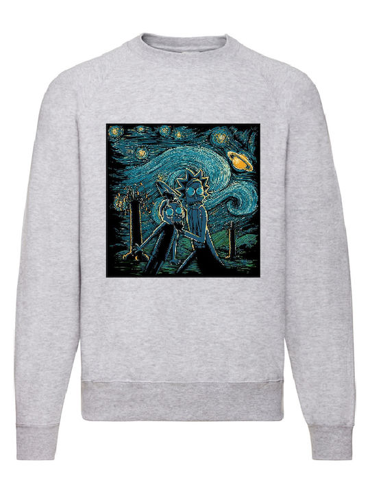 Fruit of the Loom Sweater Rick And Morty Van Gogh No20 Hanorace Rick și Morty Gri