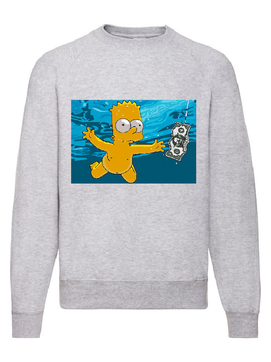 Fruit of the Loom The Simpsons Family The Nirvana Baby Bart No5 Sweatshirt Nirvana Gray