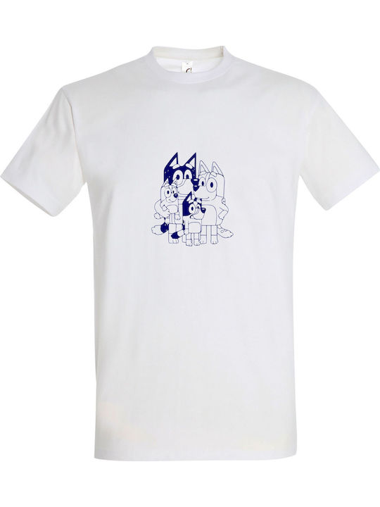 T-shirt Unisex " Bluey Family " White