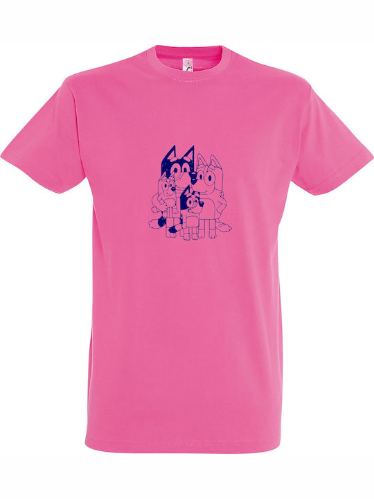 T-shirt Unisex " Bluey Family " Pink