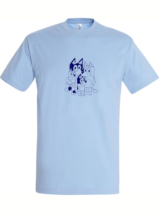 T-shirt Unisex " Bluey Family " Sky Blue