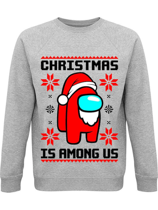 Sweatshirt Unisex Organic " Ugly Christmas Sweater Christmas Is Among Us " Grey Melange Sweatshirt Unisex Organic " Ugly Christmas Sweater Christmas Is Among Us " Grey Melange