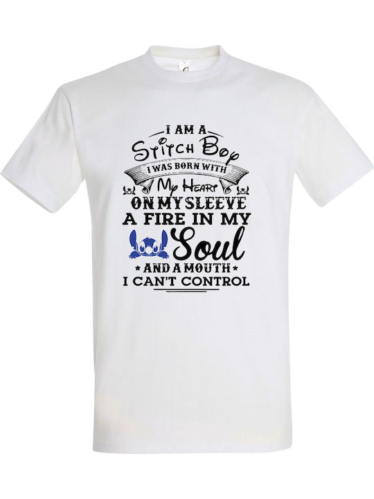 T-shirt Unisex " I Am A Stitch Boy " White