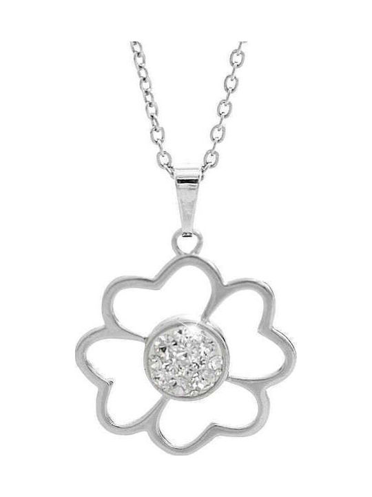 JSB Match Diabolo Halskette mit Design Blume aus Silber