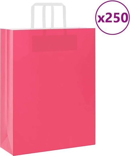 vidaXL Χάρτινη Τσάντα για Δώρο Ροζ 32x42x12εκ. 250τμχ