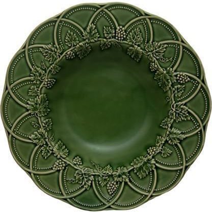 Bordallo Pinheiro Christmas Plate Ceramic Green