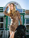 Rochie Mini De Seară Animal Print