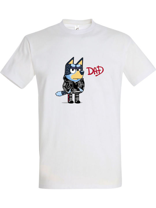 Kids' T-shirt White Bluey Dad Rock Star