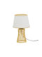 Inart Kaldro Table Lamp for Socket E27 with White Shade and Beige Base