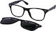 Polar Plastic Eyeglass Frame with Clip On Black P467/77
