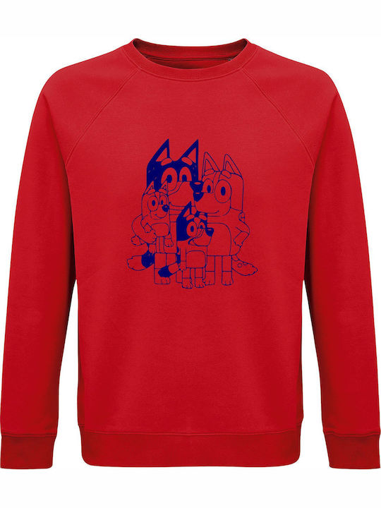 kirikoko Kinder-Sweatshirt Red Bluey Family