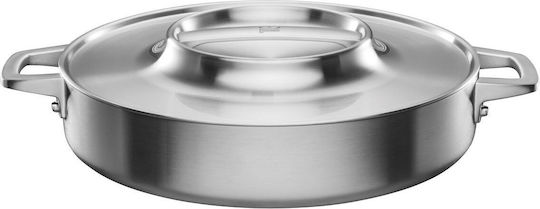 Fiskars Norden Pan from Stainless Steel with Lid with Non-Stick Interior Coating 28cm