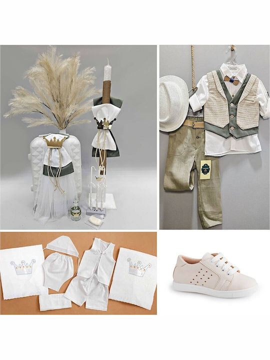 Baptism Set for Boy Crown Outfit Carousel 10pcs Pc-210