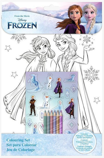 Disney Frozen Colouring Set Stickers 24 Τεμ