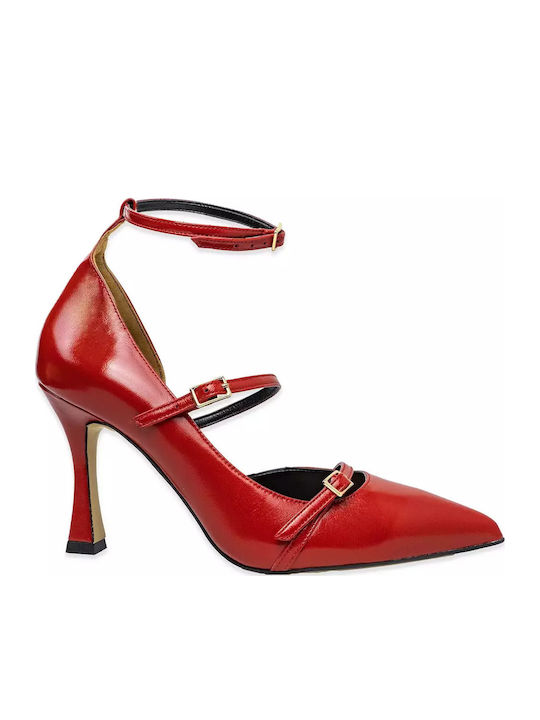 Pumps mit Riemchen Rot