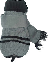 Pulover Jolly pentru câini, cu fular gri, 34cm