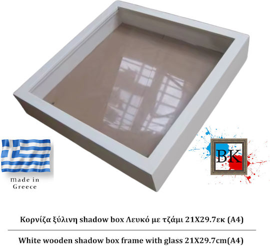 Weißer Hölzerner Shadow Box Bilderrahmen 21x29,7cm A4