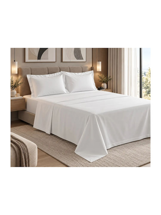 Liolios Home Сет Чаршафи 245x270см. Monaco Бял 4бр