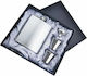 Flachmann-Set 210ml Silber Edelstahl 1 Trichter 2 Schnapsgläser