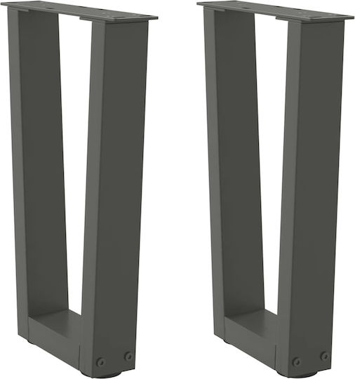 vidaXL Metallisches Möbelbein 2Stücke Für Tisch / Beistelltisch / Büro 28x42cm Anthrazit