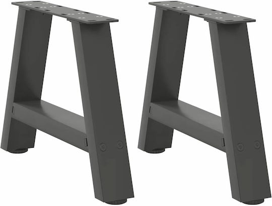 vidaXL Metallisches Möbelbein 2Stücke Für Tisch / Beistelltisch 40x30cm Anthrazit