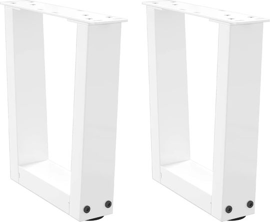 vidaXL Metallisches Möbelbein 2Stücke Für Tisch / Beistelltisch / Büro 30x30cm Weiß