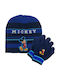 Kinder Mütze Set Gestrickt Blau