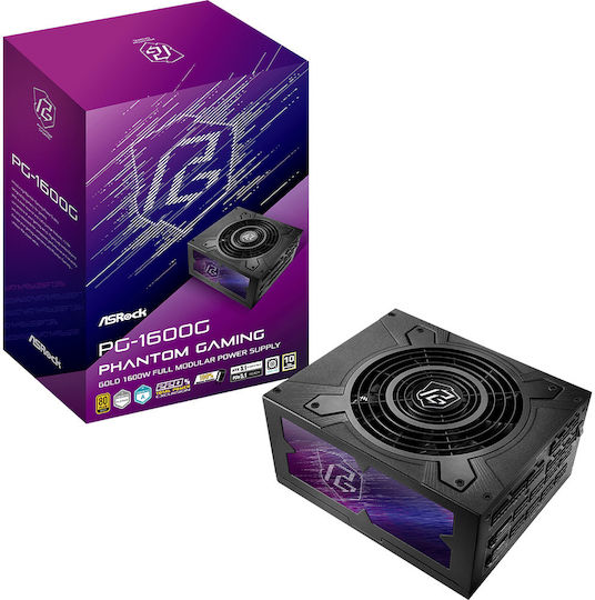 ASRock Phantom Gaming PG-1600G 1600W Black Computer Power Supply Full Modular 80 Plus Gold
