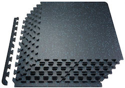 Vevor Δάπεδα Παζλ Γυμναστηρίου 63.5x63.5cm 6τμχ Διπλής Όψης Μπλε/Μαύρα