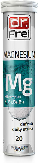 Dr. Frei Μαγνήσιο Mg & Σύμπλεγμα Βιταμινών Β1,β2,β6,β12 150mg με Βιταμίνη B6 20 αναβράζοντα δισκία