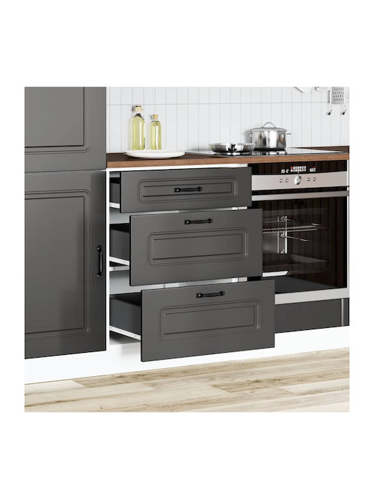 Kalmar Kitchen Floor Drawer Unit Black 51.5x46x81.5pcs