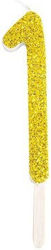 Gold Candle-Number Glitter PME No.1 8cm