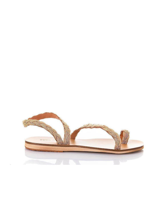 Sofia Manta Leather Women's Flat Sandals with S...