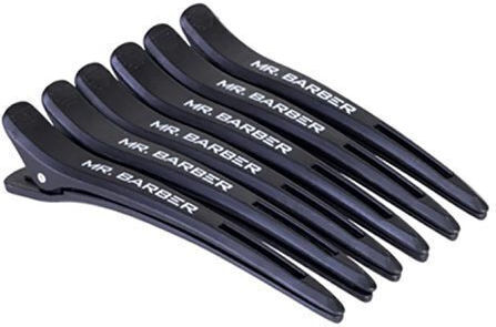 Beauty Salon Barber Carbon Clips Μαύρα Σετ 6 Τεμάχια