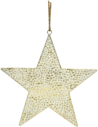 Kaemingk Crăciunesc Decorativ Suspendata Stea Metalic Alb 31x31buc 1buc