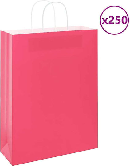 vidaXL Χάρτινη Τσάντα για Δώρο Ροζ 32x42x12εκ. 250τμχ