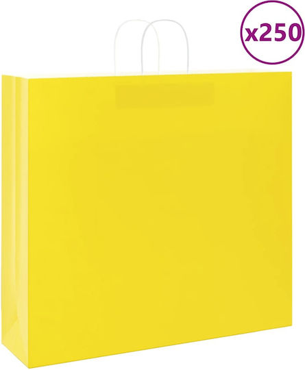 vidaXL Χάρτινη Τσάντα για Δώρο Κίτρινη 54x49x15εκ. 250τμχ