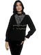 Bluze Damă Crop Mânecă Lungă Negru