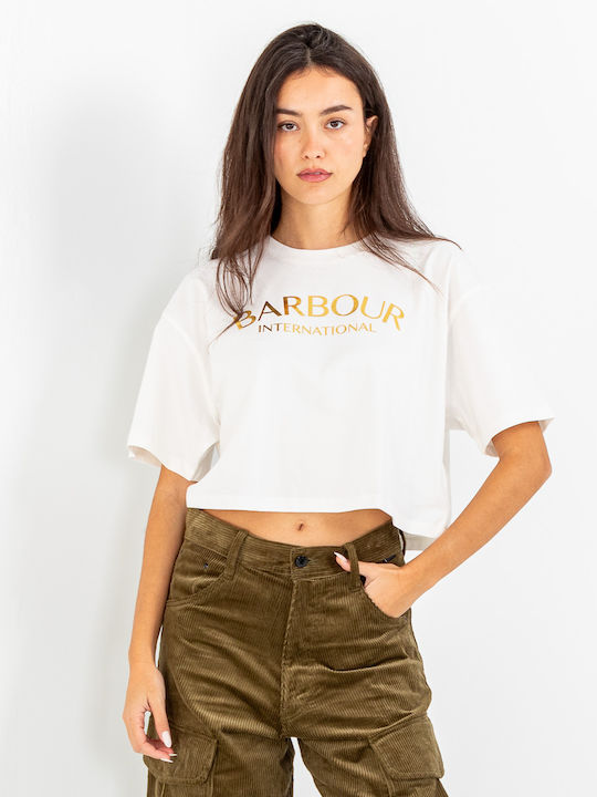 Barbour Дамско T-shirt Бяло