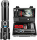 Wiederaufladbar Taschenlampe LED IP67 mit maximaler Helligkeit 10000lm Shadowhawk Schwarz