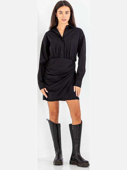 Scotch & Soda Mini Βραδινό Φόρεμα Κρουαζέ Μαύρο