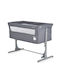 Moni Cradle with Mattress, Side Opening, and Wheels Gray