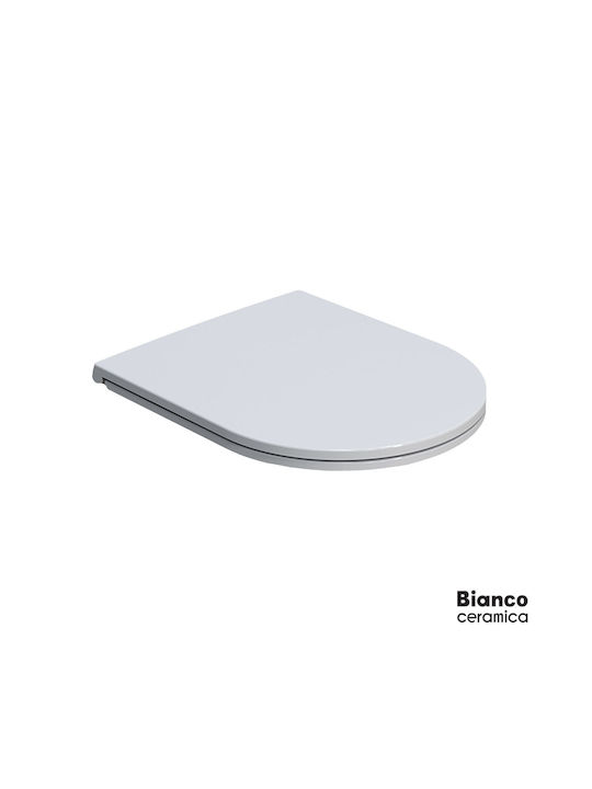 Bianco Ceramica Bakelite Soft Close Toilet Slim Seat White Bianco Ceramica Bakelite Soft Close Toilet Slim Seat White