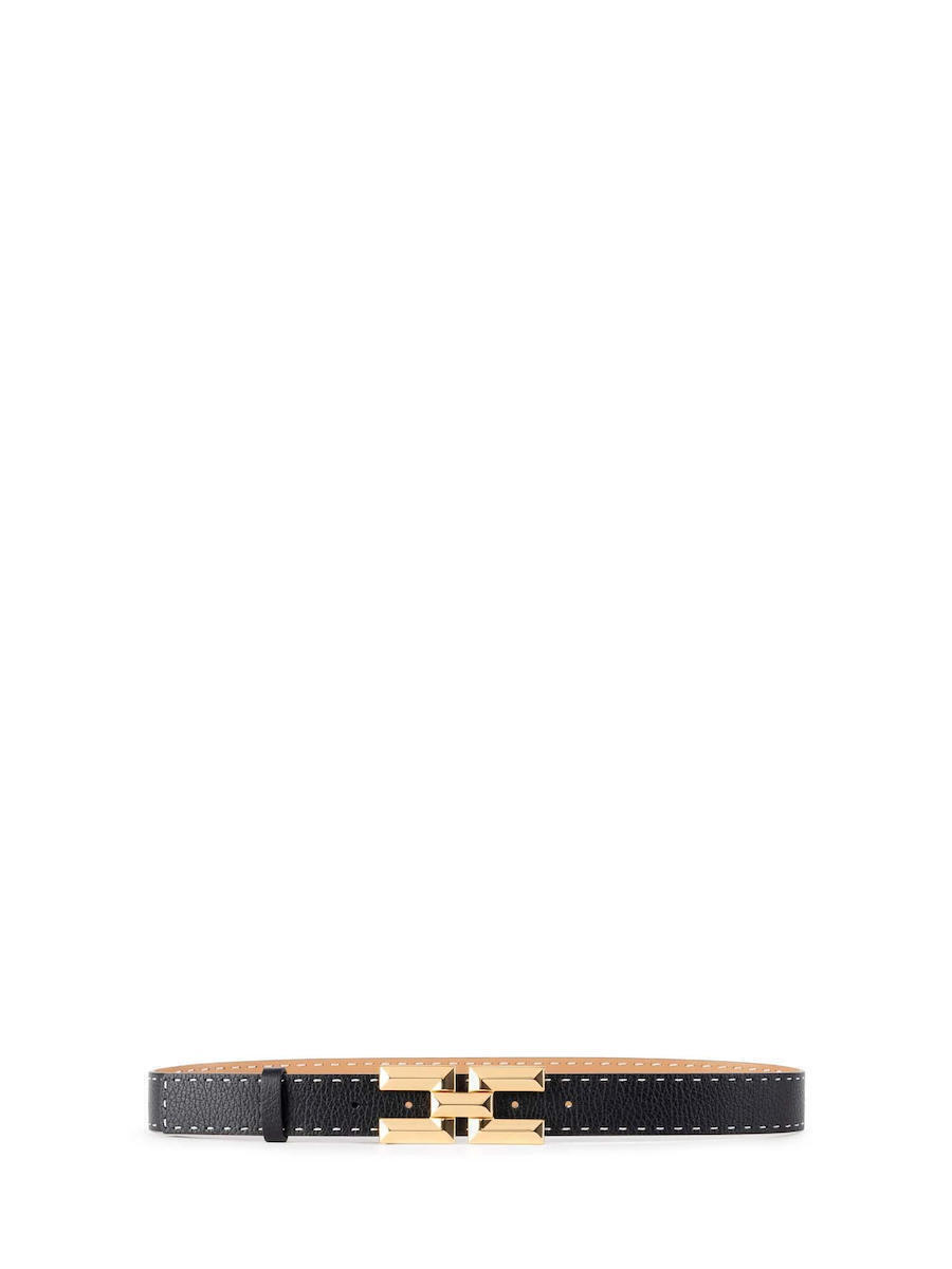 Elisabetta Franchi Leather Women's Belt Black CT08S51E2-685