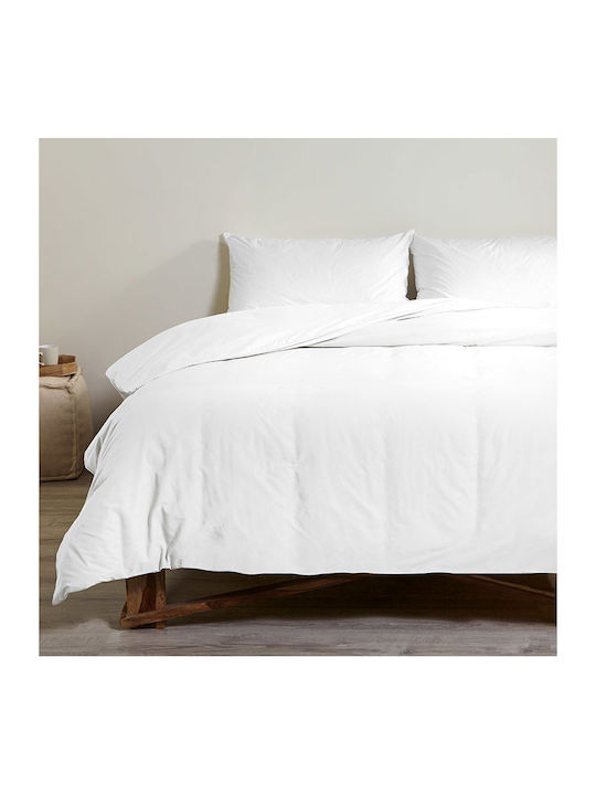 Bed&Bath Παπλωματοθήκη Βαμβακερή Υπέρδιπλη 230x250 White